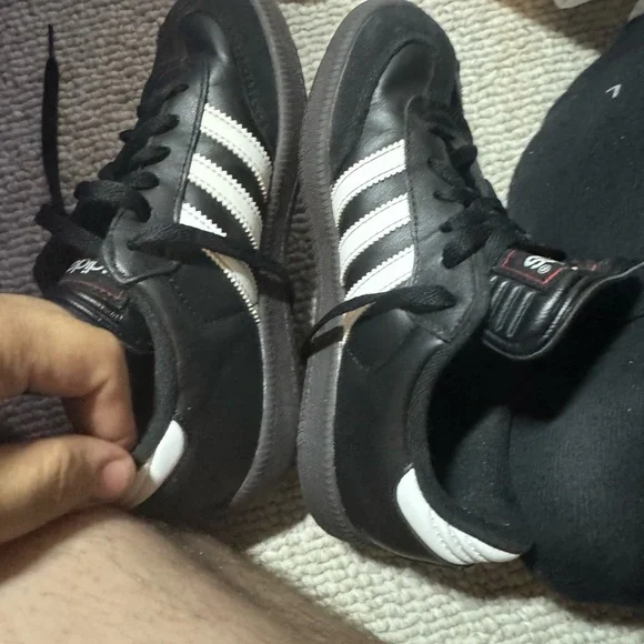 Adidas Samba Boys Classic Sneakers Lace-up Black&White Size  3 - Picture 7 of 8